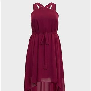 Chiffon Strappy Halter Hi-Lo Dress Torrid 2